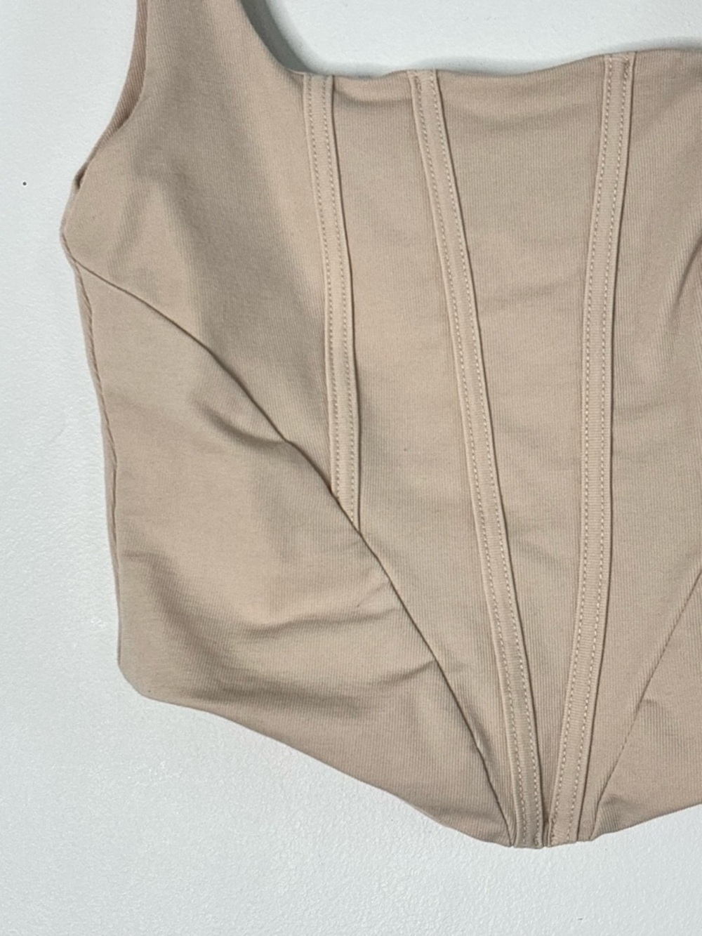 OGL Beige Corset-Style Crop Top - Picture 6 of 14